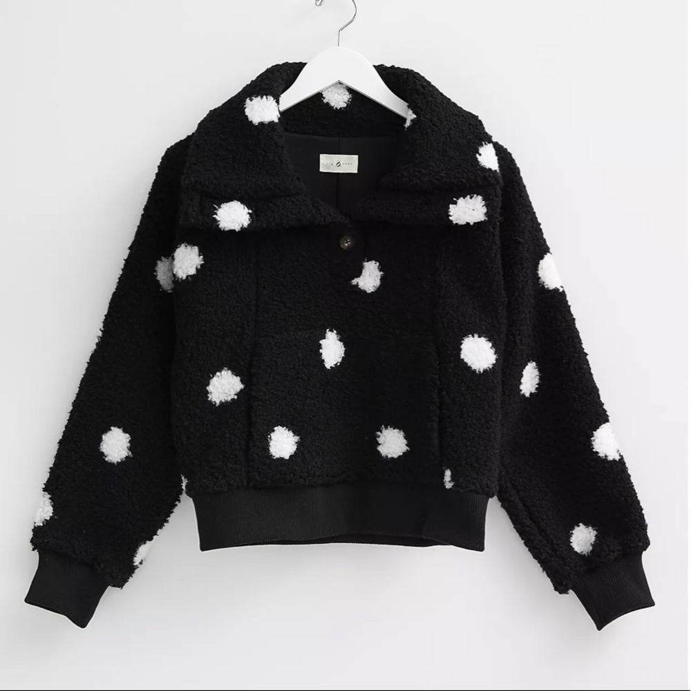 Brand New! Polka Dot Sherpa Popover